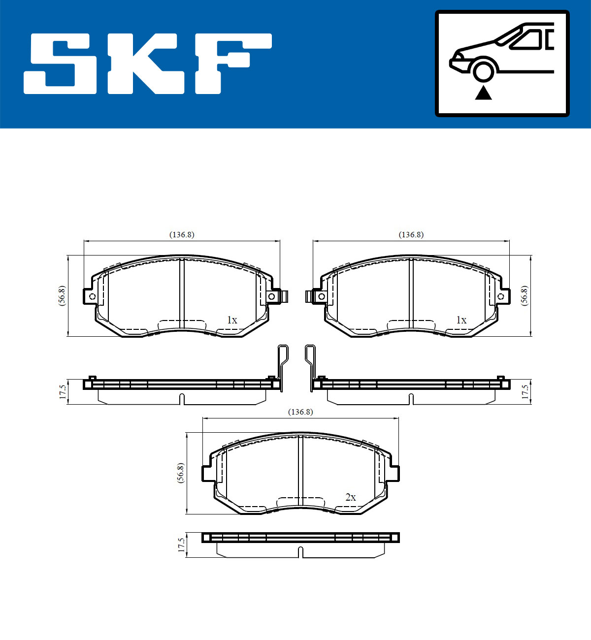 Set placute frana,frana disc VKBP 80545 A SKF